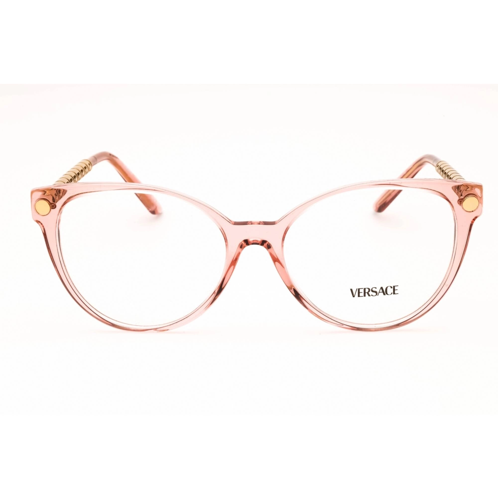 Versace Women's Eyeglasses - Transparent Pink Acetate Full Rim Frame | 0VE3353 5323